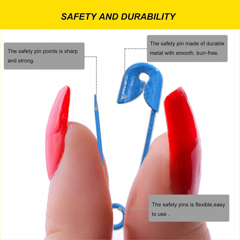 keepsweat 120 قطعة دبابيس أمان صغيرة، 19 مم دبابيس أمان لعلامات الملابس دبابيس أمان مصغرة زرقاء داكنة مقاومة للصدأ مصنوعة من الفولاذ المطلي بالنيكل لمجموعة الحرف، الخياطة، تثبيت الأزرار لعلامة الملابس - Image 3